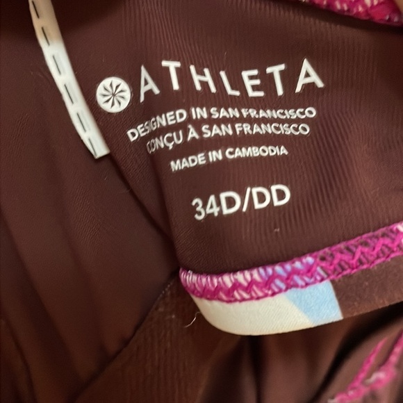 Athleta Square Neck Size 34D/DD Hero Bloom Decadent Chocolate Tankini Top - Picture 9 of 9